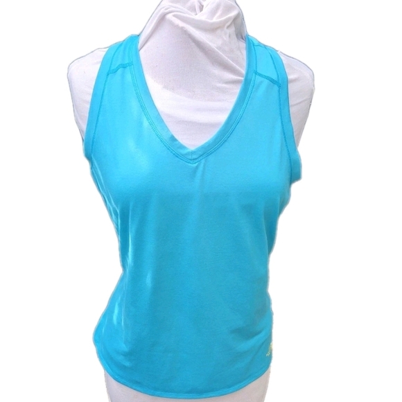 The North Face Tank Top Turquoise Sleeveless Lightweight V Neck Women's Size L - Picture 1 of 4